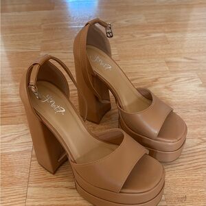 Tan Platform Heels